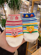 日系儿童短袜夏季网眼miki家麻子，熊婴儿(熊婴儿)透气船袜防滑宝宝地板袜子