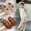 女宝复古小皮鞋夏季女童单鞋韩版女孩公主软底，凉鞋儿童编织奶奶鞋