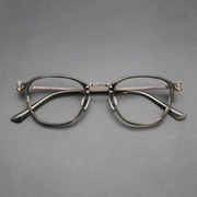 意大利板材手工纯钛眼镜，中金全框机械朋克，风潮流近视眼镜框复古男