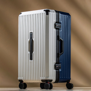 eben大容量撞色铝框行李箱多功能拉杆箱可充电带杯架万向轮密码箱
