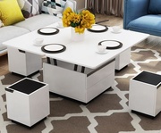 电视柜可折叠方形矮桌欧式可升降餐桌和茶几两用饭桌多功能茶台