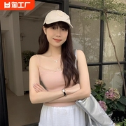 蕾丝吊带背心女2024夏季内搭甜美辣妹，纯欲装纯棉短款修身打底