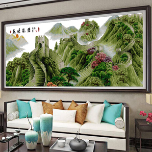 盛世中华十字绣，万里长城2米满绣中国风名画大幅客厅，2024线绣