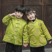儿童唐装冬季男女童拜年服宝宝，中国风棉服，外套兄妹装复古棉衣童装