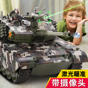 高端合金遥控坦克模型履带式，可开炮发水弹黑科技汽车男孩儿童玩具