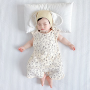 宝宝睡袋春夏薄款纯棉纱布无袖，背心婴儿新生儿童睡觉防踢被空调房