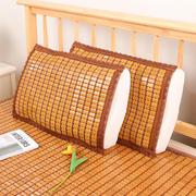夏季麻将凉席枕头片夏天碳化枕垫单人枕套沙发靠背垫成人竹席枕巾