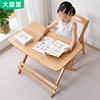 竹写字桌可折叠儿童学习桌，实木家用课桌，小学生书桌可升降桌椅套装