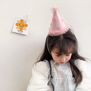 韩系甜美童趣可爱蕾丝baby生日帽儿童发带头饰发饰公主可爱