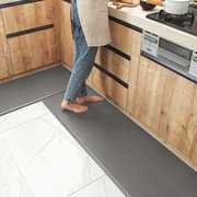 现代款加厚厨房pu皮革防滑地垫，防油脚垫家用免洗可擦长条地毯垫子