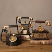 欧式复古老式电话机桌面摆件客厅酒柜办公室家居装饰品拍照小道具