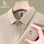 hazzys哈吉斯(哈吉斯)男士纯棉，短袖t恤高端商务休闲翻领polo衫潮