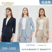 Scofield女装一粒扣七分袖职业外套OL通勤商务西装2024春夏