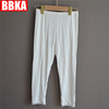 bbka女儿童夏季纯棉弹力百搭七分打底裤白色，休闲中腰薄款凉快