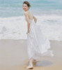 2023仿钟楚曦款时尚简约订婚摄影年会，生日表演白色，吊带露背新娘裙