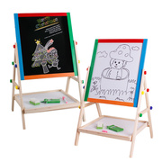 六一礼物彩色实木双面磁性写字板小黑板支架式画画板儿童画板画架
