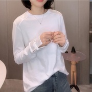 新中式国风白色长袖t恤女春季2024设计感小众拼接盘扣打底衫