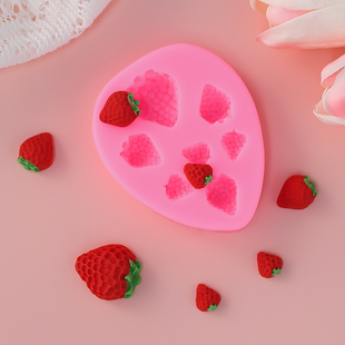 草莓造型硅胶模具 生日蛋糕装饰diy巧克力翻糖立体水果烘焙用磨具