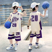 儿童篮球服套装男童中大童运动速干球衣夏季男孩背心两件套训练服