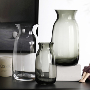 轻奢玻璃花瓶水培花器北欧餐桌创意装饰摆件客厅简约干花插花花瓶