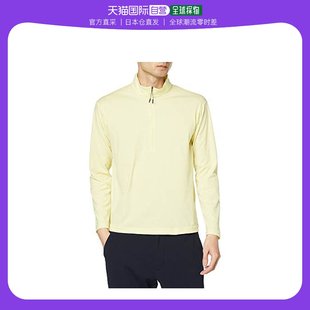 日本直邮美津浓男士时尚，拉链领条纹，长袖t恤b2ma0062柠檬黄xl