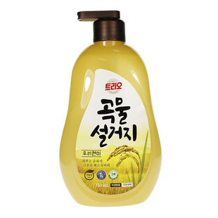 韩国进口爱敬米糠洗洁精750ml天然谷物，冷水去油去味洗碗液洗水果
