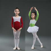 长袖儿童芭蕾舞蹈练功体服少儿纯棉中国舞装女孩民族风跳舞衣