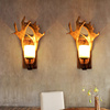 美式乡村鹿角壁灯创意个性客厅墙壁造型灯工业风复古怀旧酒吧灯具