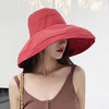遮阳帽女夏天渔夫帽，大沿纯色日系盆帽潮出游布帽太阳帽防晒可折叠