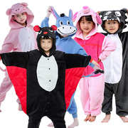 舞台演出连体卡通动物睡衣三只小猪童话剧灰狼毛驴蝙蝠儿童表演服
