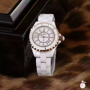 2024瑞士名表j12白黑全陶瓷手表，女士表石英表商务休闲情侣表
