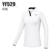 韩国高端高尔夫球女装长衫服装秋冬季高弹衣恤服领运袖动服