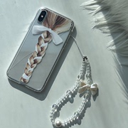 韩国  ins小众设计 个性麻花辫蝴蝶结菲林手机壳 苹果iPhone15透明保护壳 环氧树脂手机壳