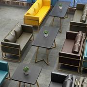 工业风休闲休息区咖啡厅桌椅组合清吧酒吧卡座沙发西餐厅铁艺商用