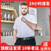 胖哥哥短袖衬衣宽松男士，纯色色织布韩版商务休闲衬衫p021c040228
