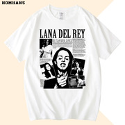 欧美风个性人物潮流纯棉印花T恤休闲音乐明星周边Lana Del Rey
