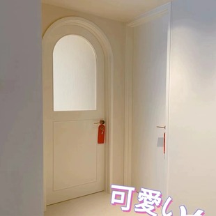 法式卧室门拱形门定制烤漆圆弧复合门室内门平开门实木长虹玻璃门