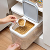 密封米桶防潮防虫米箱 日本家用20斤带盖加厚透明塑料收纳箱