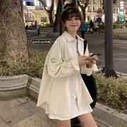 灯芯绒衬衫女设计感小众上衣秋季2022年韩版宽松长袖衬衣外套