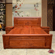 缅甸花梨木1.5米中式箱式床1.8米双人箱体床红木实木床储物高箱床
