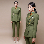 职业套装女秋冬2021韩版OL洋气英伦风西服外套时尚两件套长裤