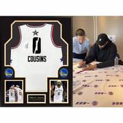 考辛斯勇士队亲笔签名篮球，球衣一瞬签名含证书