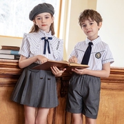 幼儿园园服2022夏季JK裙子套装英伦风衬衫定制儿童班服小学生校服