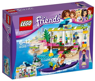 乐高LEGO 女孩Friends系列 心湖城冲浪店 41315 益智2017款智力