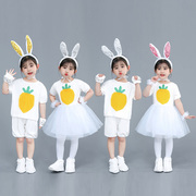 秋冬儿童兔子演出服卡通小白兔，动物服小兔子舞台表演服装纱裙