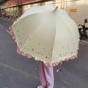 宫廷宝塔晴雨伞蕾丝公主，花边两用加厚彩胶防晒折叠学生女专用韩版