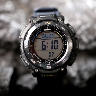 卡西欧手表protrek太阳能电波户外数显，登山男prw-3400y-251