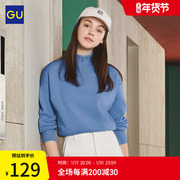 GU极优女装半拉链针织衫上衣女半拉链毛衣韩系24春季穿搭B349299