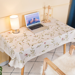 长方形书桌布垫子防水桌布棉麻田园风茶几餐桌布艺正方形高级台布