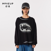 moveup幻走2023秋季.fun系列，印花沙点设计师，纯棉短款t恤女